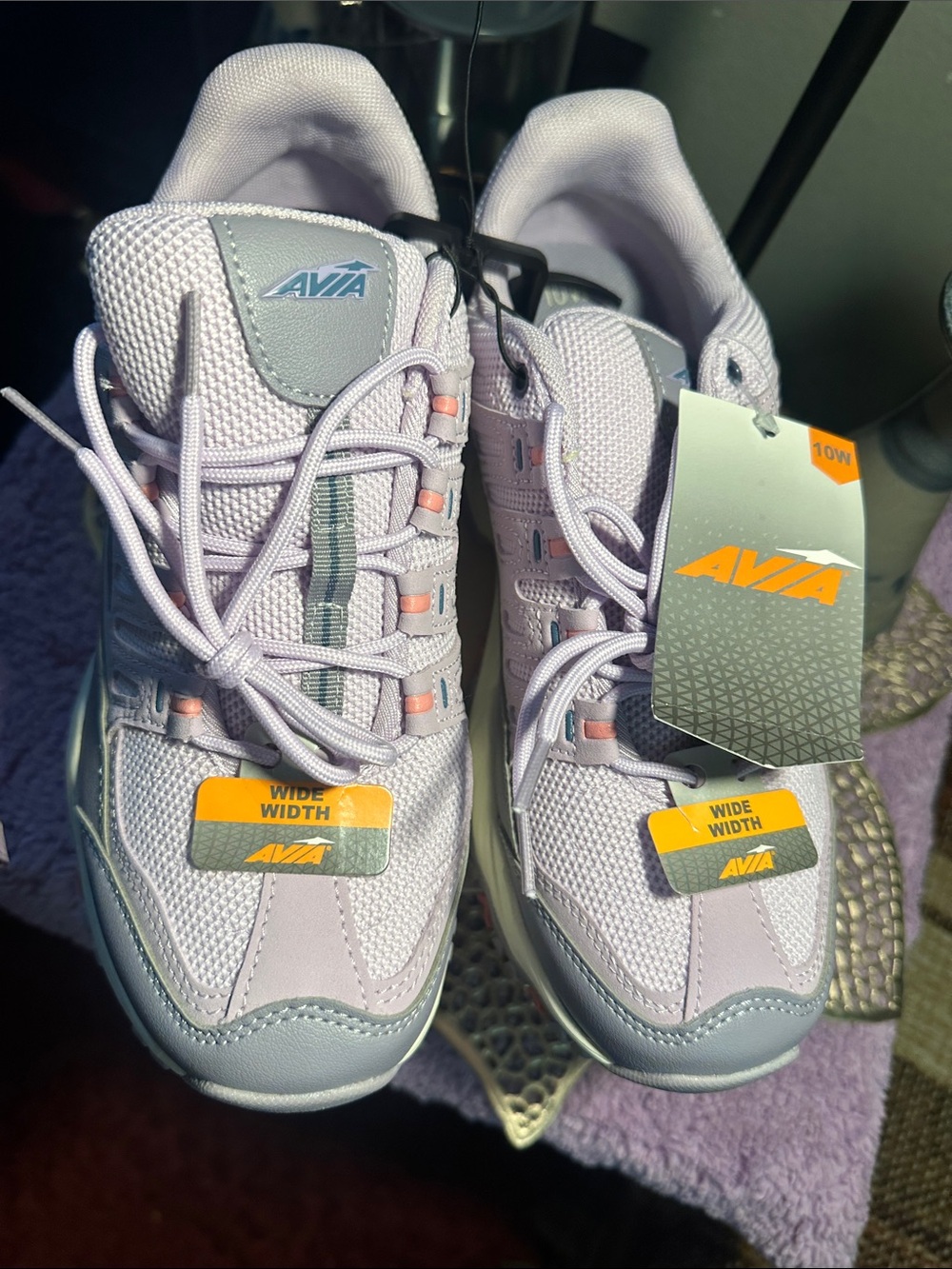 Avia Lavender and Light Gray woman Wide Width Sneakers
